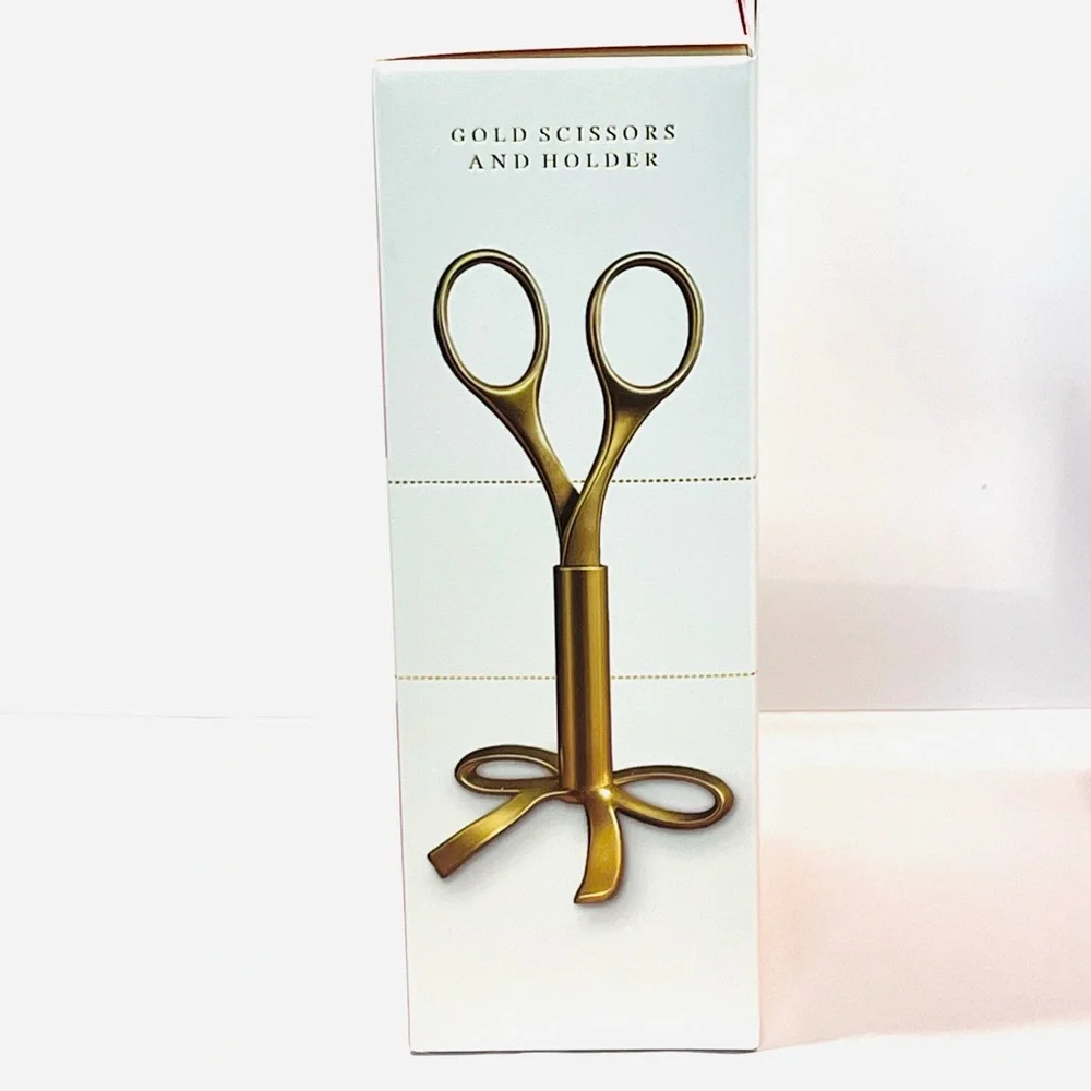 Gold Scissors & Stand Set for Home Office